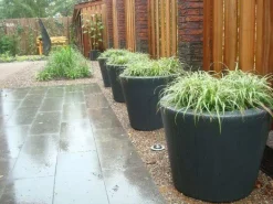 Store runde krukker i antrazit - Ø.95cm + Ø.120cm + Ø.150