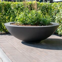 Store runde plantefade i glasfiber / polyester - Op til Ø.200cm