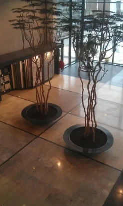 Store runde plantefade i glasfiber / polyester - Op til Ø.200cm