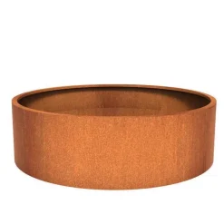 Store runde rustkrukker i corten stål - Ø.120 + Ø.150 + Ø.200 - MED BUND