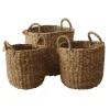 Store søgræs kurve med håndtag / Sæt 3stk