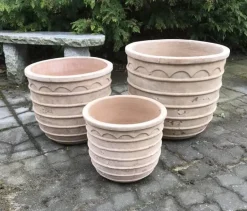 Terracotta krukkesæt classic med antikbehandling