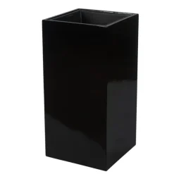 TILBUD - 80cm høj indendørs sort plantekrukke med indsats