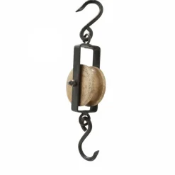 Trisser / tøjkroge med jernkroge og træhjul i mangotræ / Sæt