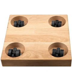 Træplade med forsænkede hjul til Krukker - Rund eller Firkantet coaster i hårdtræ