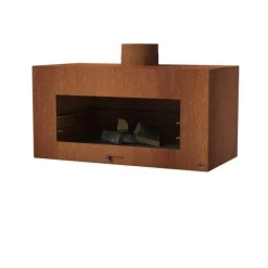 Udendørs pejs / brændeovn i rust