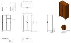Udendørs skab med låger til redskaber og brænde - 180cm haveskab i cortenstål