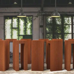 U-formet piedestal / sokkel i rust - Cortenstål