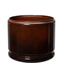 Upcycled plantepotter i metal - Sæt med 3stk - Kastanje + Gråblå + Flaskegrøn