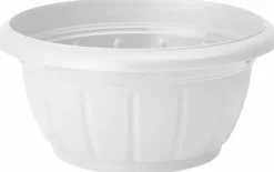 Verona potter i plast - Ø.38cm - hvid + grå