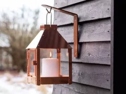 Vægkrog til lanterner / sort - hvid - galvaniseret - kobber - oliven