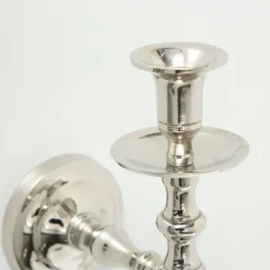 Væglysestage i poleret aluminium - H.32cm