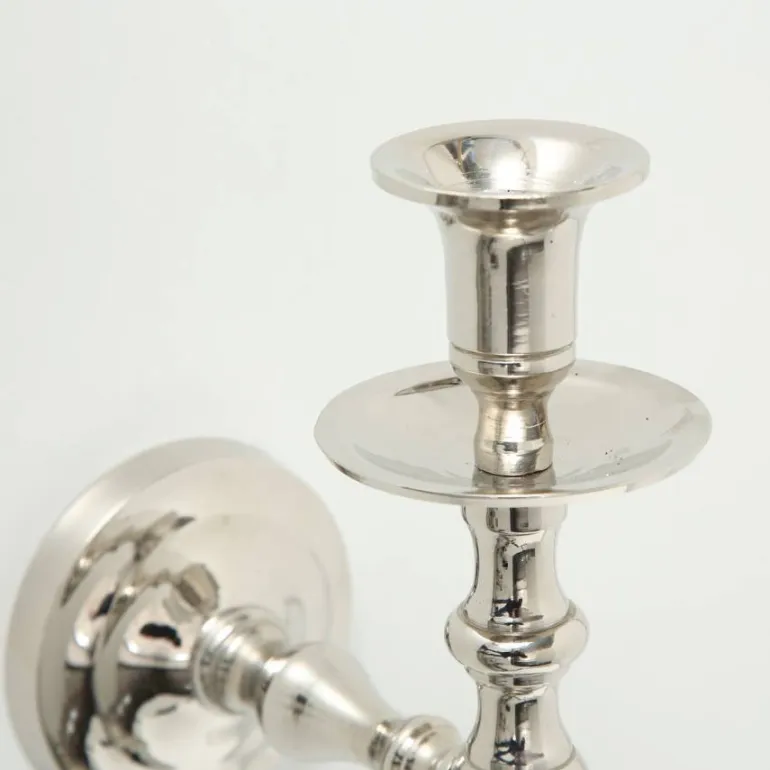 Væglysestage i poleret aluminium - H.32cm