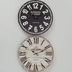 Vægure i mdf - sort / hvid