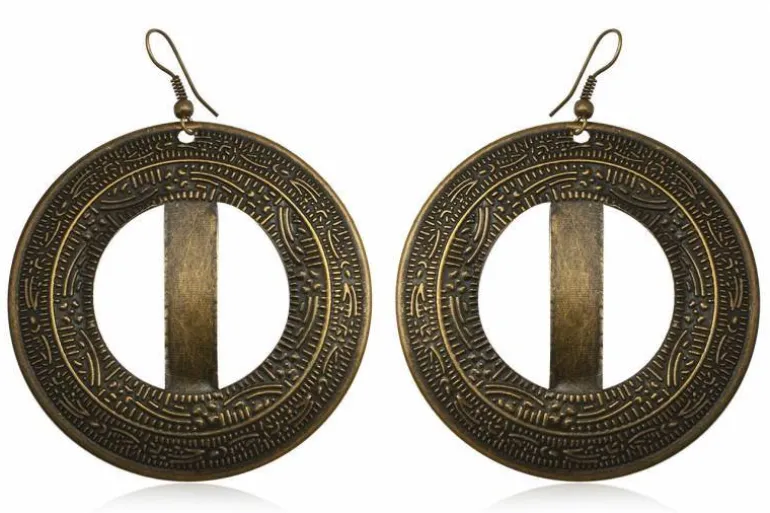 Vintage øreringe i messing - 2 varianter