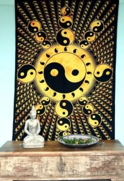 Yin Yang vægtæppe i bomuld