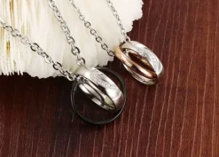 Zirkonia heart halskæder til par og kærester